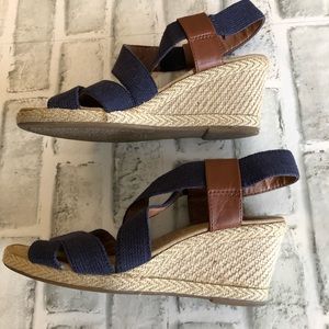 Lucky Brand denim wedges Sz 6 1/2